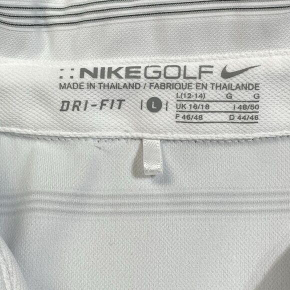 Nike Sleeveless Top Women’s Large Golf White Dri Fit The Players Logo Stripes Lg - Picture 3 of 15